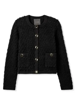 Outlet St. John Boucle Pocket Cardigan Black