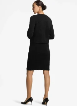 St. John Boucle Twill Skirt with Pockets Black