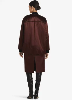 New St. John Chintz Satin Bomber Jacket Rosewood