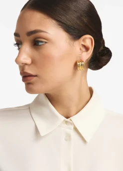 Online St. John Christina Caruso Baby Triple Hoop Earring Gold