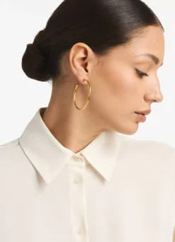 St. John Christina Caruso Wire Hoop Earring Gold
