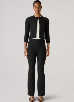 Outlet St. John Compact Boucle Knit Pant Black