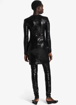 Discount St. John Crushed Sequin Jersey Legging Black