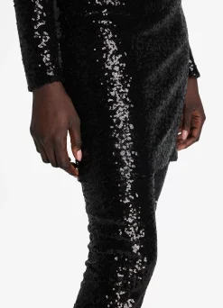 Discount St. John Crushed Sequin Jersey Legging Black