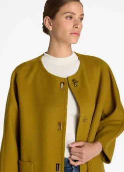 Outlet St. John Doubleface Wool and Cashmere Blend Jacket Olive