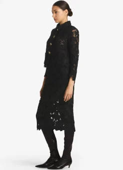 Outlet St. John Floral Guipure Lace Jacket Black