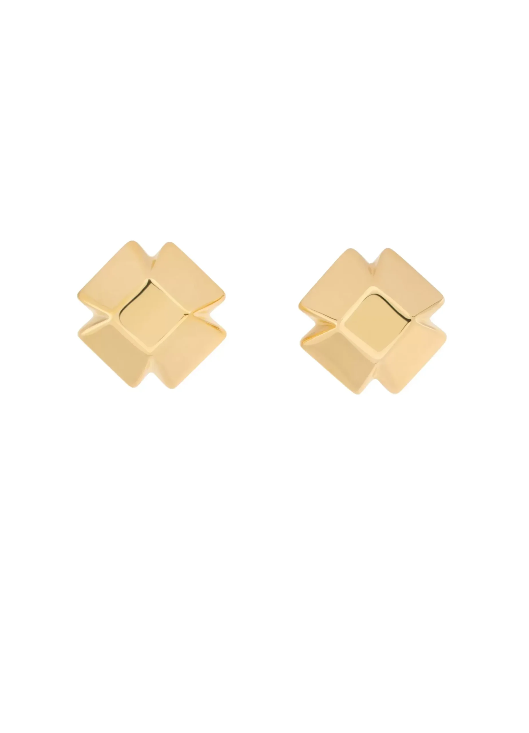Sale St. John Geo Stud Earrings Gold