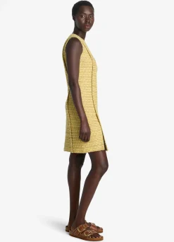 Hot St. John Iconic Textured Tweed Dress Golden Yellow Multi