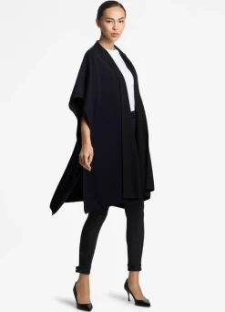 Discount St. John Jacquard Knit Cape Black/Navy
