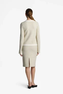 Outlet St. John Knit Pencil Skirt Ecru