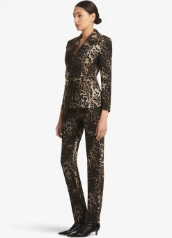 Best St. John Leopard Jacquard Jacket Caramel Multi