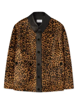 Clearance St. John Leopard Print Calf Hair Jacket Black/Vicuna Multi