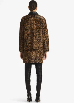 Clearance St. John Leopard Print Calf Hair Jacket Black/Vicuna Multi