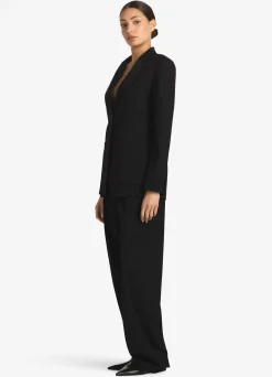 Best St. John Leopard Print Wool Jacquard Jacket Black