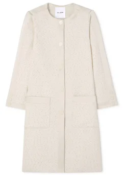 Outlet St. John Light Sequin Knit Jacket Ecru