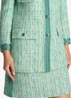 New St. John Lurex Tweed Short Skirt Jade Multi