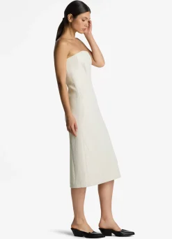 Outlet St. John Mesh Sequin Strapless Dress Ivory