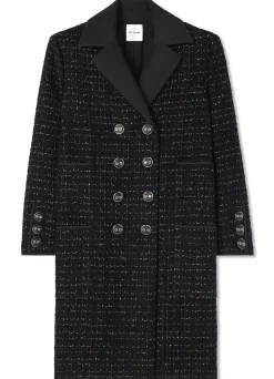 Sale St. John Metallic Bouclette Tweed Jacket Black Multi