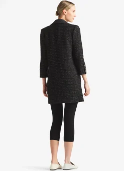 Sale St. John Metallic Bouclette Tweed Jacket Black Multi