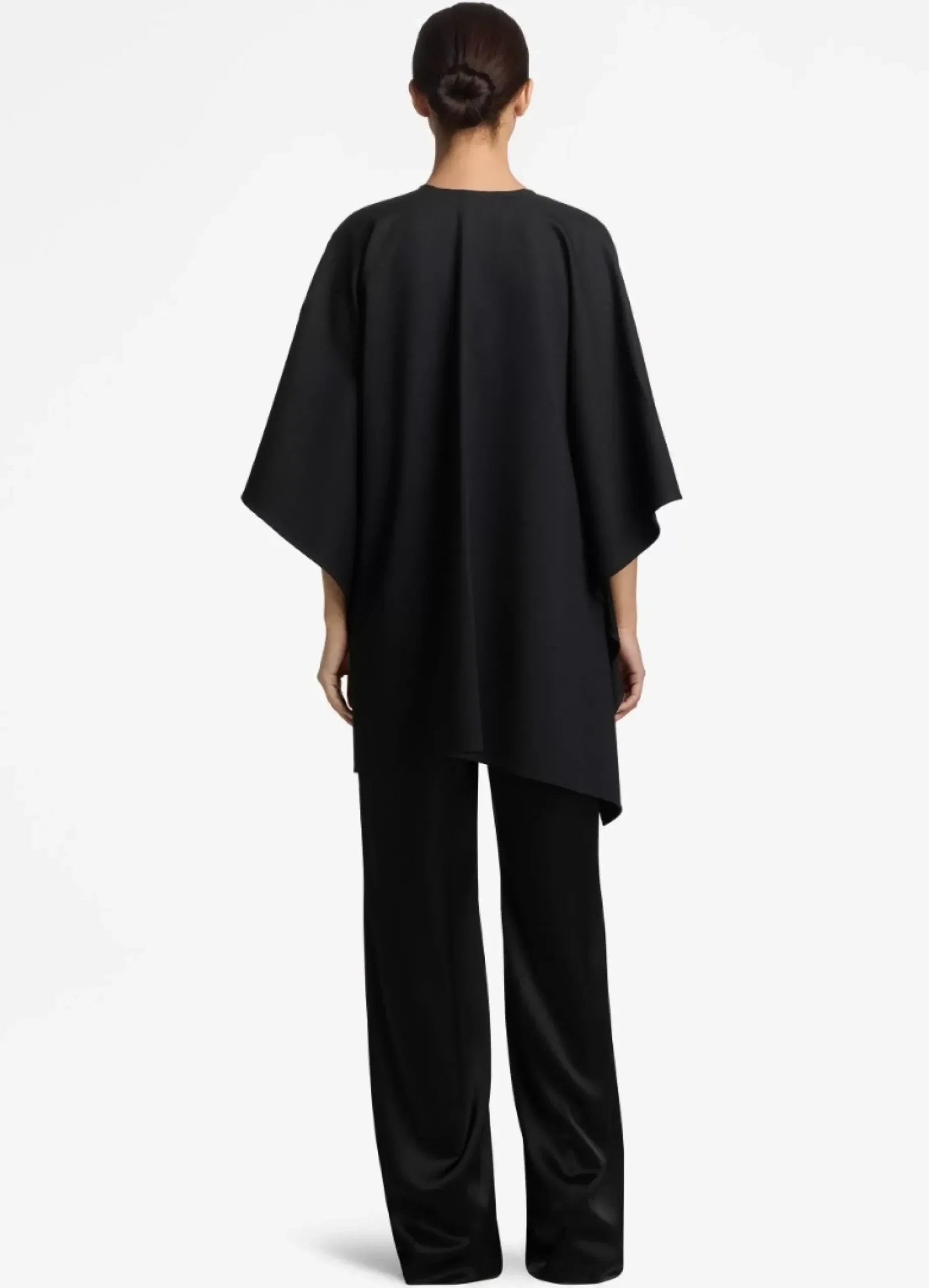 Outlet St. John Milano Knit and Leather Wrap Black