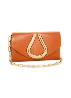 Hot St. John Mini Loop Leather Clutch Mandarino