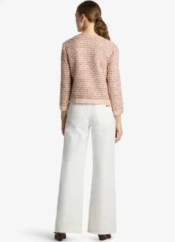 Discount St. John Mixed Media Jacket Blossom/Dark Claret Multi