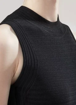 St. John Mock Collar Dress Black