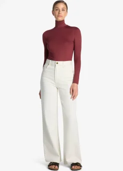 Clearance St. John Nuda Turtleneck Top Cranberry