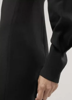 Online St. John Nylon Double Knit 3/4 Sleeve Dress Black