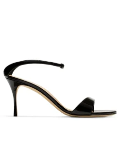 Sale St. John Patent Leather Sandal Black