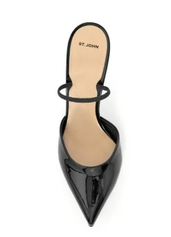 Outlet St. John Patent Leather Slide Heel Black