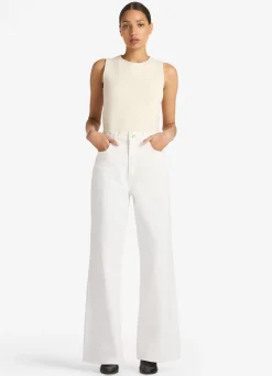 Hot St. John Pique Knit Shell Ecru