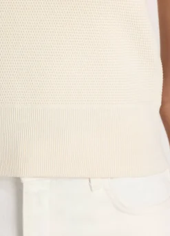 Hot St. John Pique Knit Shell Ecru