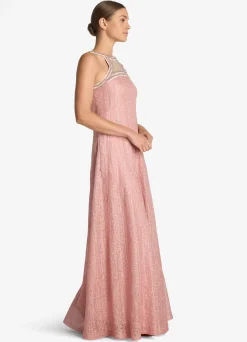 Hot St. John Rhinestone Mesh Knit Dress Rouge Multi