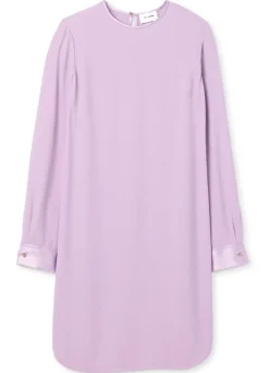 Outlet St. John Satin Back Crepe Short Dress Amethyst