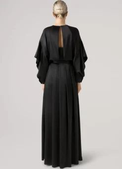 Discount St. John Satin Open Back Top Midnight