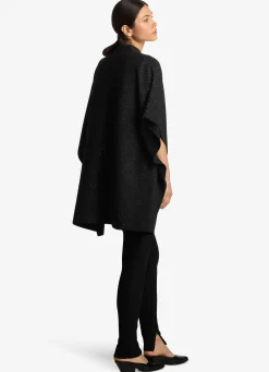 New St. John Sequin Knit Cape Black