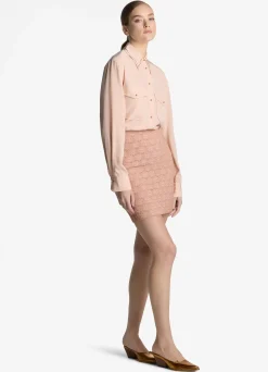 Online St. John Silk Crepe De Chine Blouse Light Blossom