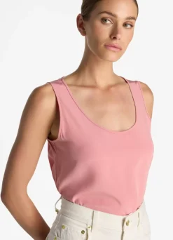 Hot St. John Silk Crepe De Chine Shell Rouge