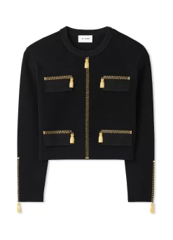 New St. John SJ Signature Trompe L Oeil Jacket Black