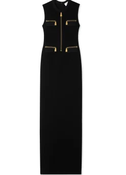 Hot St. John SJ Signature Trompe L Oeil Long Dress Black
