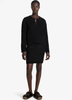 New St. John Sparkly Stretch Knit Jacket Black Multi