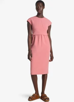 Hot St. John Stretch Cady Cap Sleeve Dress Rouge