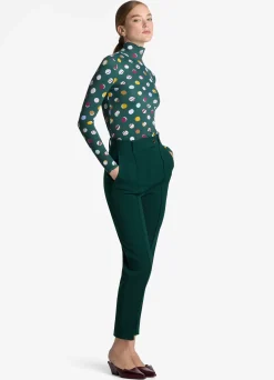 Best St. John Stretch Cady High Waist Pant Spruce