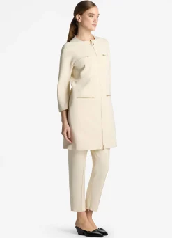 Discount St. John Stretch Crepe Suiting Pant Ecru