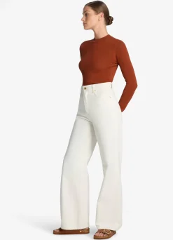 Outlet St. John Stretch Knit Long Sleeve Top Brick