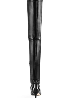 Discount St. John Stretch Leather Over-the-Knee Boot Black