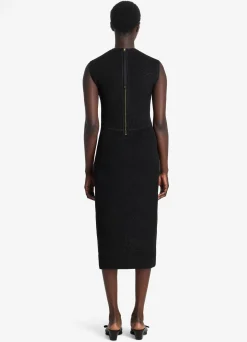 Hot St. John Stretch Lurex Piqué Dress Black