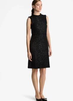 Sale St. John Stretch Sequin Dress Black
