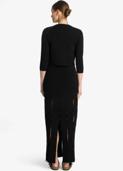 Hot St. John Stretch Viscose Knit Bolero Jacket Black